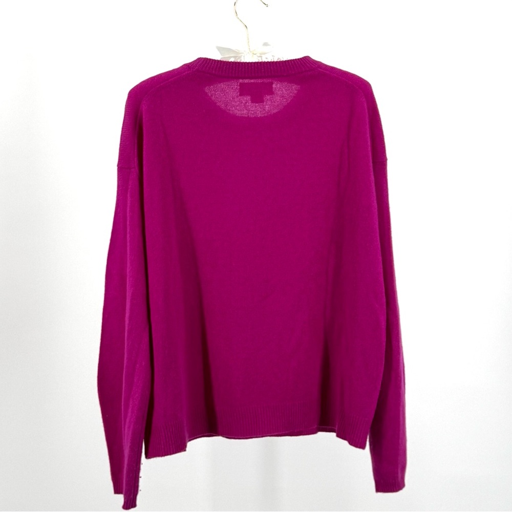 Velvet by Graham & Spencer Pink 100% Cashmere Crewneck Sweater Size L - Picture 7 of 7